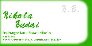 nikola budai business card